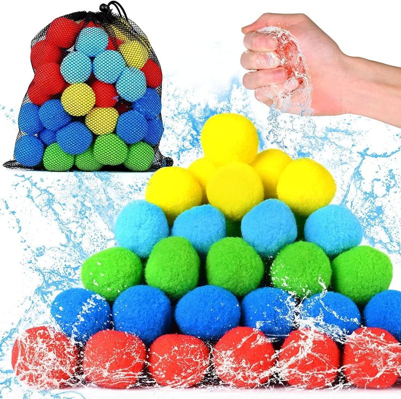 Photo 1 of 
60 Pcs Reusable Water Balls, Fun Water Toys for Kids and Adults, Perfect for Outdoor Games and Activities, Great for Pool and Backyard Fun, Eco-Friendly