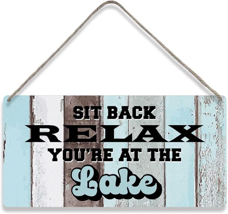 Photo 1 of 
Tokpac Country Style Lake House Wall Decor You’re at The Lake Wooden Signs Rustic Hanging Wall Plaque Sign Home Cabin Decor Present 12 x 6 Inches