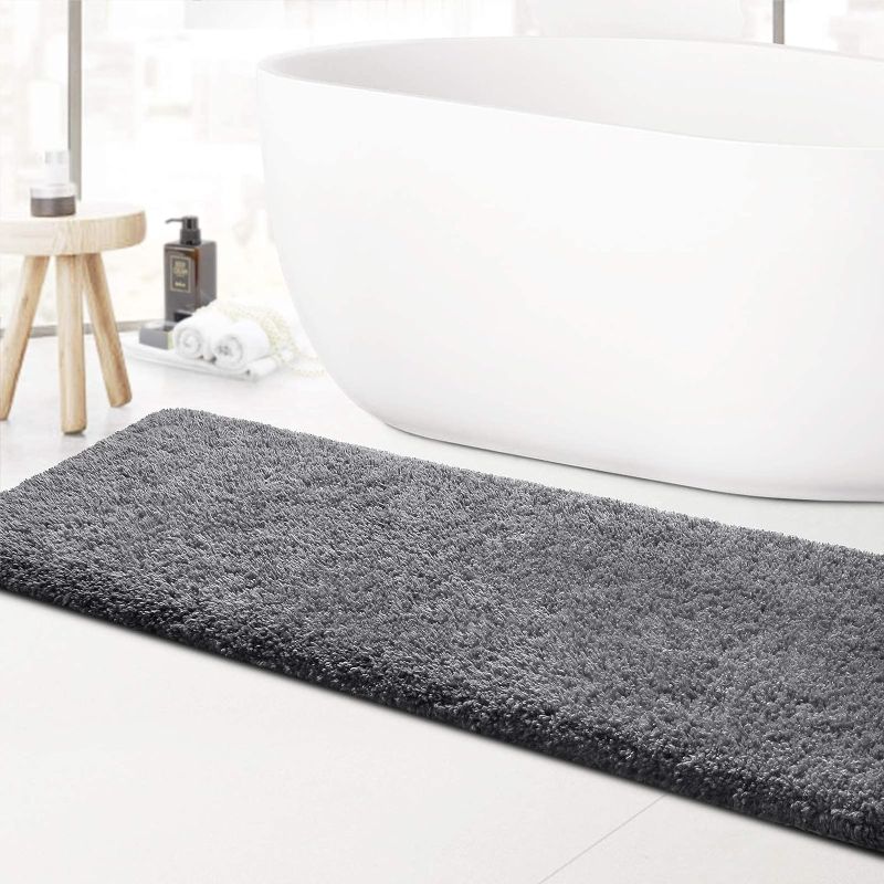 Photo 1 of 
KMAT Bathroom Rugs Microfiber Bath Mat 20"(W) x 59"(L),Luxury Soft Shaggy Shower Rug, Non-Slip Absorbent Plush Throw Rugs Runner Carpet for Bathtub.