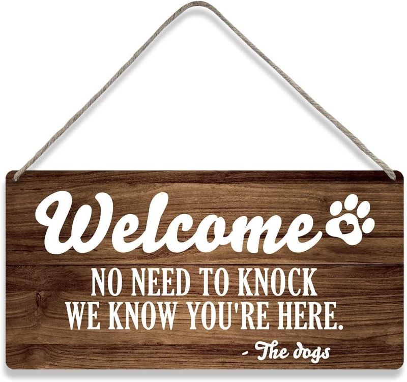 Photo 1 of 
Tokpac Country Style Wall Decor Welcome Dog Wooden Signs Positive Rustic Hanging Wall Plaque Dog Sign Home Decor Present 10 x 5 Inches