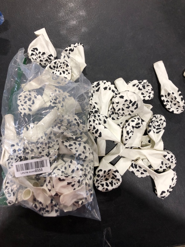 Photo 2 of LovesTown 100 PCS Cow Print Balloons, 12 Inch Cow Balloons Latex Balloons for Children Party Cowboy Theme Birthday Party Favor