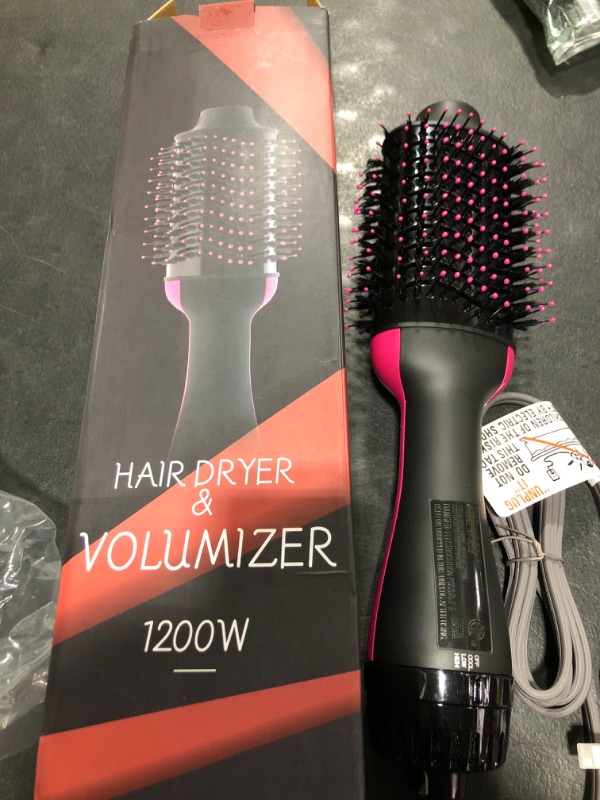 Photo 2 of Hair Dryer Brush Blow Dryer Brush in One, Upgraded 4 in 1 Hair Dryer and Styler Volumizer with Negative Ion Anti-frizz Ceramic Titanium Barrel Hot Air Brush Hair Straightener Brush 75MM Oval Shape

