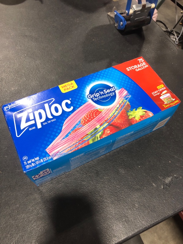 Photo 2 of Ziploc Gallon Food Storage Bags, Grip 'n Seal Technology for Easier Grip, Open, and Close, 75 Count