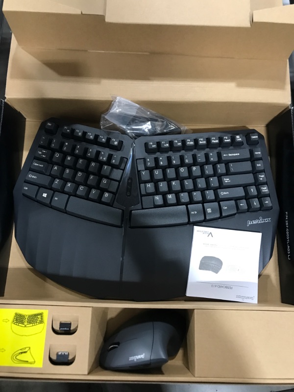 Photo 2 of Perixx PERIDUO-813B US, Wireless Ergonomic Compact Keyboard & Vertical Mouse - Bundle with a 6-Button Ergonomic Vertical Mouse - Black - US English