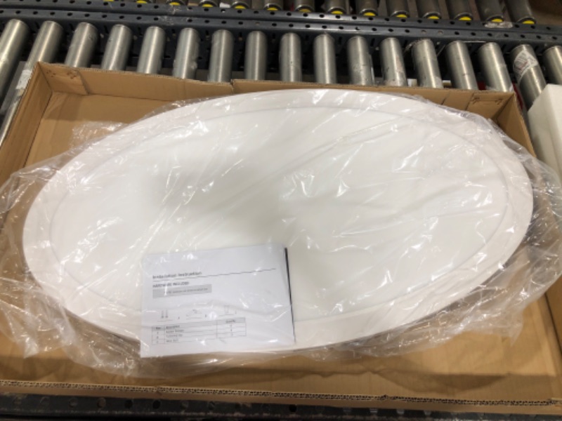 Photo 2 of 32 Inch Oval LED Flat Panel Light, White, 38W, 3800lm, 3000K/4000K/5000K CCT Selectable, 120°Beam Angle, Dimmable Edge-Lit Flush Mount Ceiling Light Fixture - ETL Listed 32 inch White.1