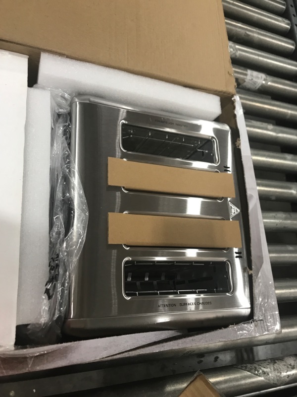 Photo 1 of 4 Slice Toaster,whall Stainless Steel Toaster 6 Bread Shade Settings,Bagel/Defrost/Cancel Function with Dual Control Panels,Extra Wide Slots,Removable Crumb Tray,for Various Bread Types 1500W silver
