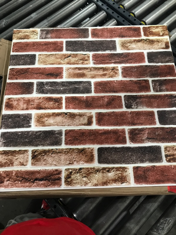 Photo 2 of 10-Pack 52 Sq.Ft 3D Wall Panels Peel and Stick 3D Faux Brick Wallpaper Peel and Stick Red Brown Faux Stone Wall Panel Foam Brick Self-Adhesive 3D Wallpaper