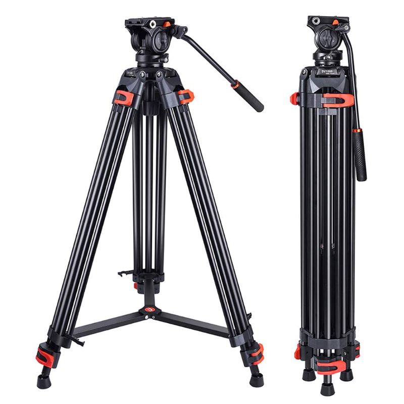 Photo 1 of Heavy Duty Tripod Professional Video Tripod Aluminium 72inch with 360 Degree Fluid Head for Canon Nikon DSLR Camcorder Cameras