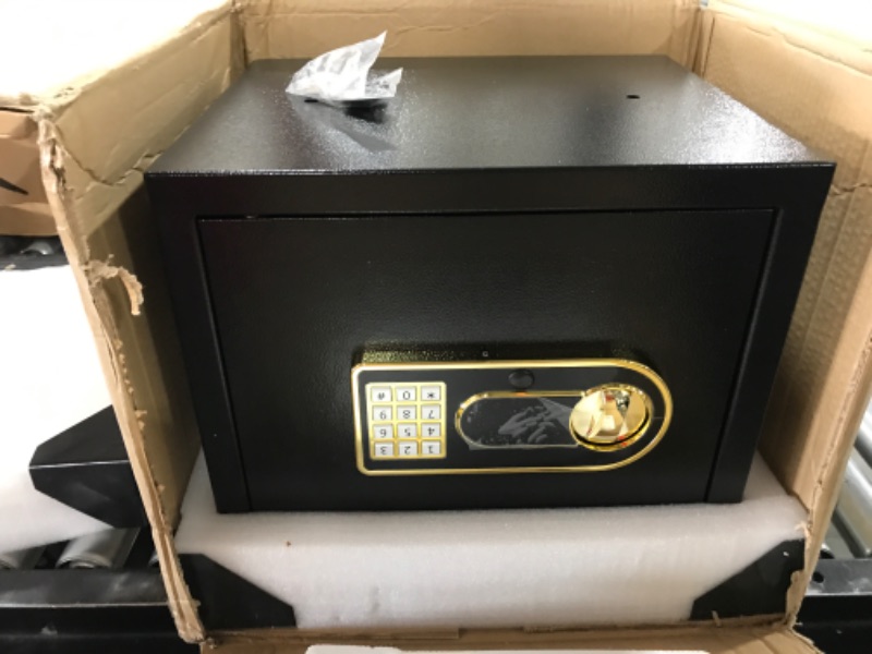 Photo 3 of 1.2Cub Fireproof Safe with Waterproof Fireproof Money Bag, Safe Box with Digital Keypad Key and Emergency Battery Box, Home Safe for Cash, Jewellery, Important Documents, Guns or Medicines 1.2Cub Black