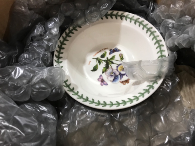 Photo 2 of Portmeirion Botanic Garden 12-Piece Dinnerware Set | Service for 4 | White Ceramic Plates & Bowls for Kitchen | Dishwasher and Microwave Safe | Made in England (Floral Design)