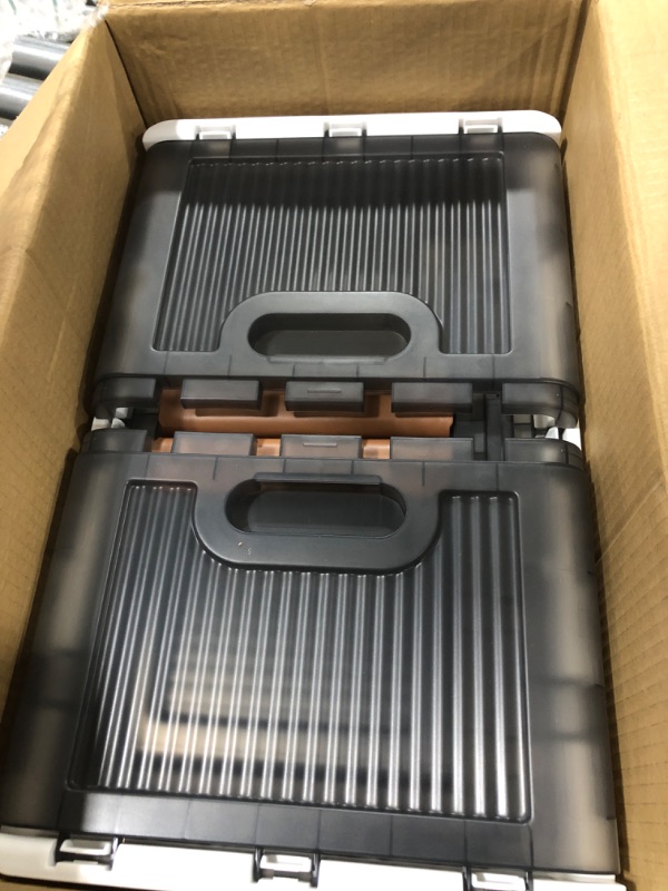 Photo 1 of Luseba Storage Bins with Lids 3 Pack - Collapsible Plastic Storage Bins, 8.4 Gal Folding Storage Box, Stackable Storage Bins for Closet Organizer, Double Open Kitchen Storage Container 3 Pack - 8.4 Gal White