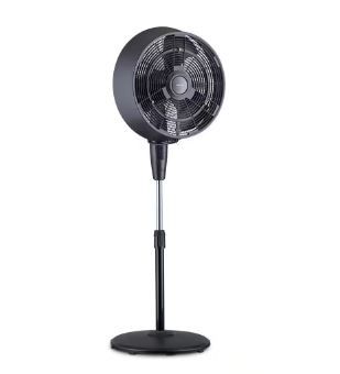 Photo 1 of 18 in. 3-Speed Wide-Angle Oscillating Outdoor Misting Fan and Pedestal Fan for Cool Down 500 sq. ft. - Black
