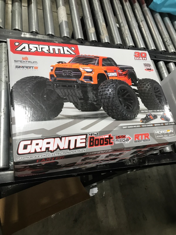 Photo 1 of ARRMA RC Truck 1/10 Granite 4X2 Boost MEGA 550 Brushed Monster Truck RTR with Battery & Charger, Orange, ARA4102SV4T1
