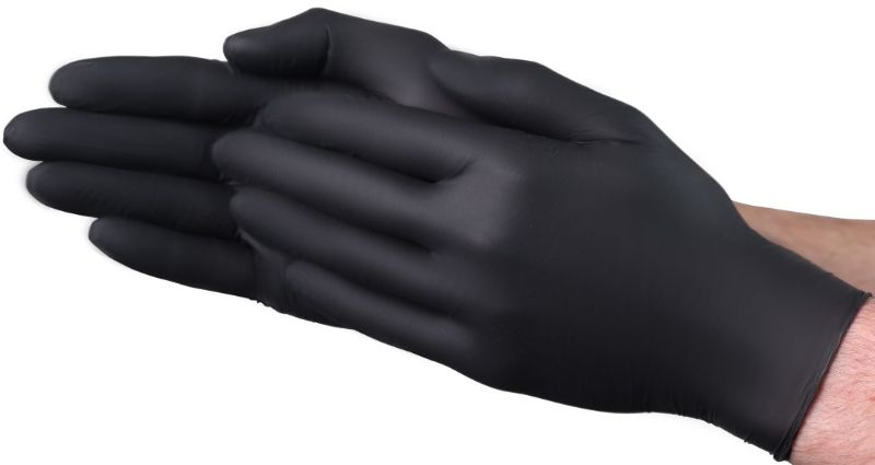 Photo 1 of  Black Industrial Nitrile Gloves - Powder-Free, Medium 100 Pack