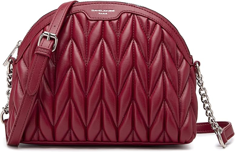 Photo 1 of DAVIDJONES Women's Medium Quilted Crossbody bag,Dome Faux Leather Shoulder Handbag with Chain Strap
