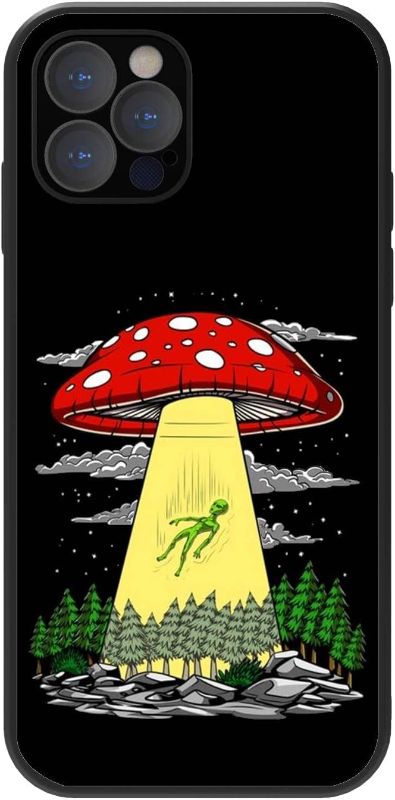 Photo 1 of Compatible for iPhone 14 Pro Case for Unleash The Mystery of The Universe with a Black TPU Phone Case Featuring an Alien Pattern 
