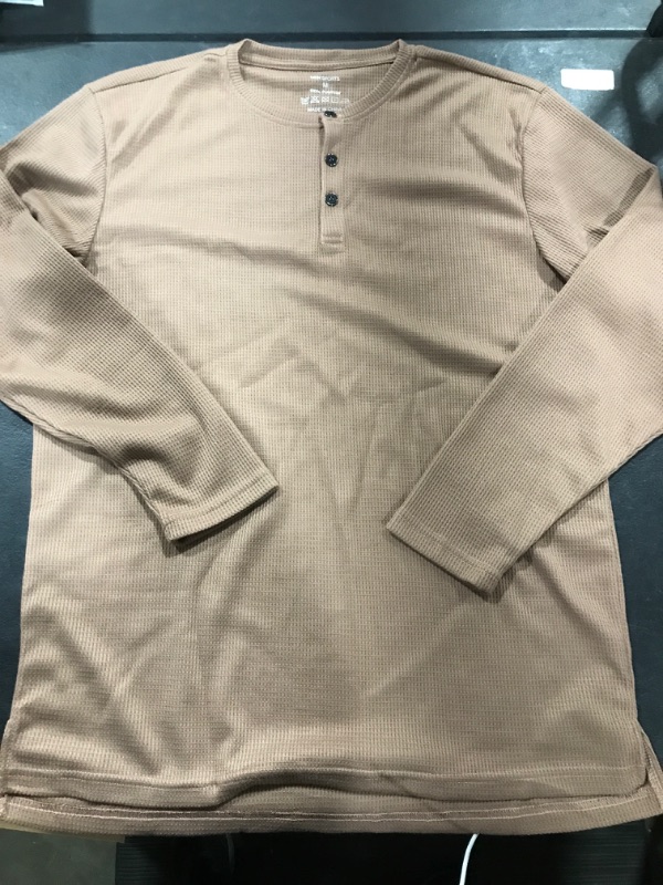 Photo 1 of [Size M] Mens Sports Long Sleeve Base Layer Shirt- Coffee Brown