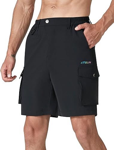Photo 1 of [Size L] KPSUN Men's Hiking Cargo Shorts Tactical Shorts Lightweight Casual Golf Work Shorts for Fishing Travel Camping 