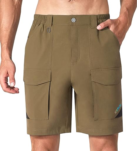 Photo 1 of [Size L] EZRUN Men's Hiking Cargo Shorts Casual Outdoor Tactical Work Golf Shorts with Multi Pocket for Fishing Camping Travel
