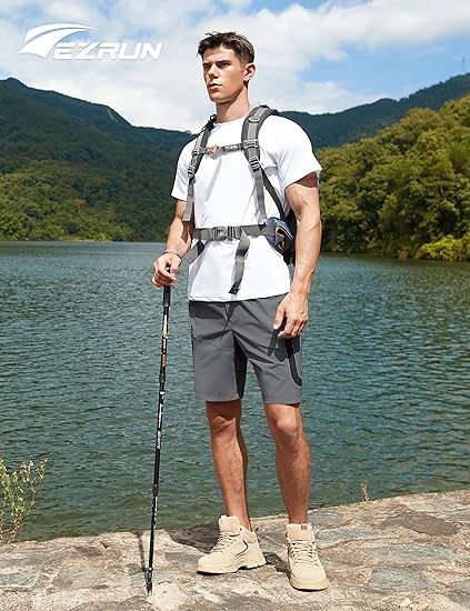 Photo 1 of [Size XL] EZRUN Men's Hiking Cargo Shorts Casual Golf Shorts Outdoor Work Shorts with Multi Pockets for Travel Fishing Camping- Dk Grey
