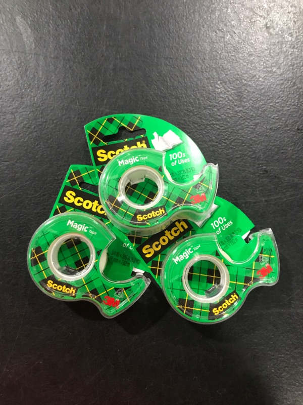 Photo 2 of 3pk- Scotch Magic Tape, 1 Roll, Numerous Applications, Invisible, Engineered for Repairing, 3/4 x 650 Inches