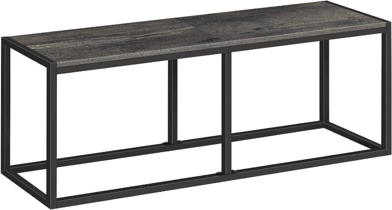 Photo 1 of HOOBRO Black Dining Bench, 47.2 Inch Table Bench, Industrial Style Kitchen Bench, Steel Frame, Easy to Assemble, for Kitchen, Dining Room, Charcoal Gray and Black BC12CD01
