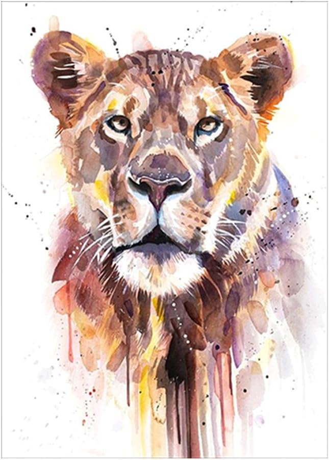 Photo 1 of 14.7x17.7in 5D DIY Diamond Painting Kit for Adults and Lion Kids Full Drill Embroidery Cross Stitch Crystal Rhinestone Painting Pictures Arts Wall Decor Painting Dots Kits
