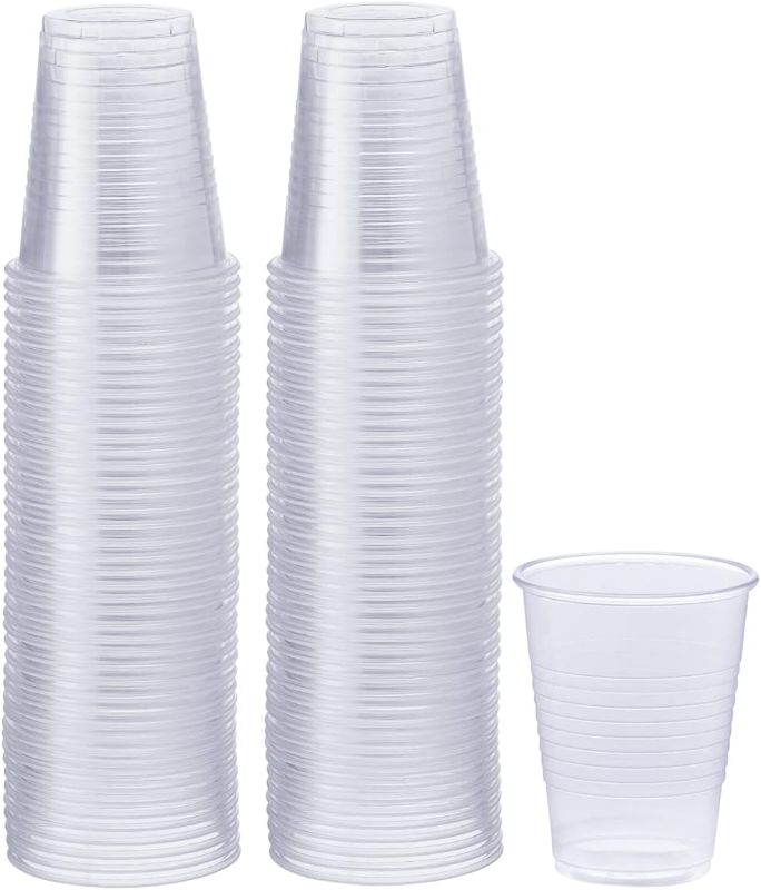 Photo 1 of [100 Pack - 7 oz.] Clear Disposable Plastic Cups - Cold Party Drinking Cups x2
