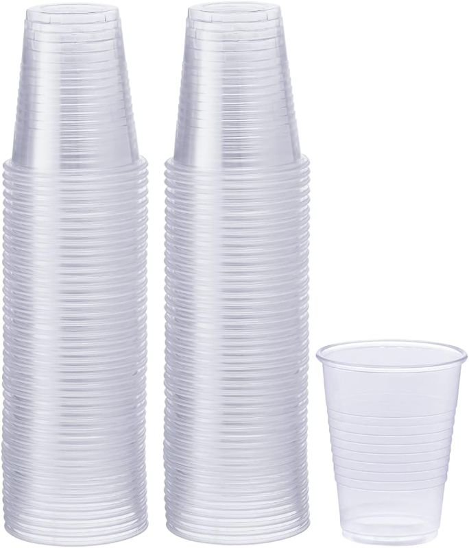 Photo 1 of [100 Pack - 7 oz.] Clear Disposable Plastic Cups - Cold Party Drinking Cups x2