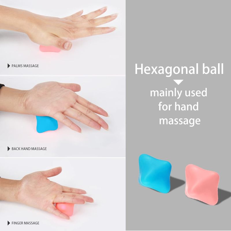 Photo 2 of  Trigger Point Physiotherapy,deep Tissue Muscle Knot theracane, myofascial Release, Yoga Fitness, Ideal Choice for Plantar Fasciitis 3in1 Pink