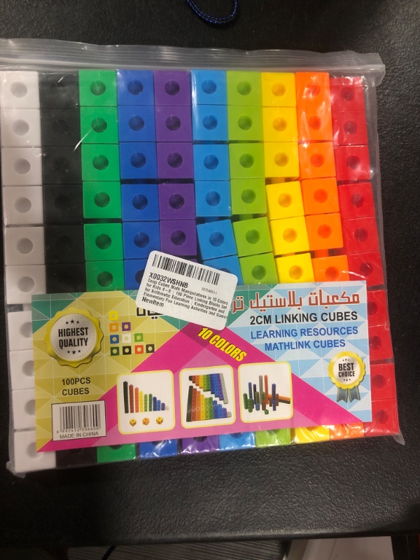 Photo 1 of Math Linking Cubes, 100 Math Cube Manipulatives with 30 Learning Activities Number Counting Blocks Snap Linking Math Counters Fun & Educational Pre-K Counting Blocks for Preschool Kindergarten Style2