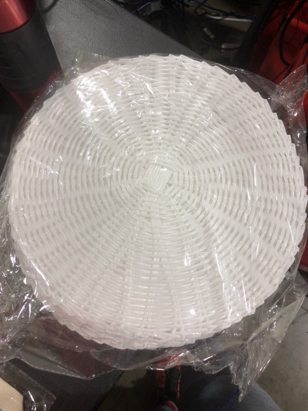 Photo 1 of 13" ROUND WHITE WOVEN PLASTIC MATS FOR TABLE COUNT OF 10