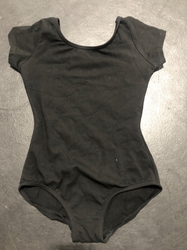 Photo 2 of [Size 1] Capezio Girls Short Sleeve Leotard- Black