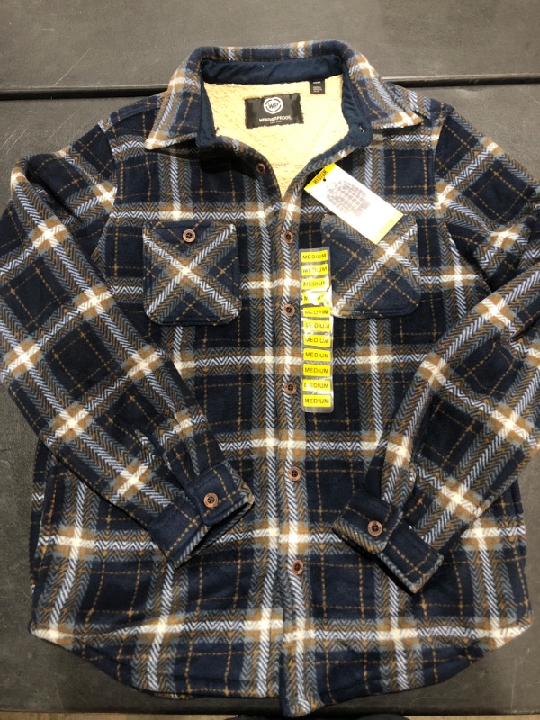 Photo 1 of [Size M] WP Weatherproof Men S Button Down Sherpa Lined Work Shirt Jacket
