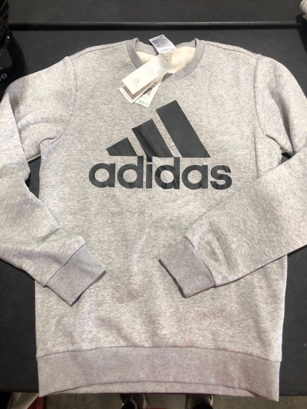 Photo 2 of [Size S] Adidas Men's Crewneck Logo Graphic Sweatshirt- Grey/Black