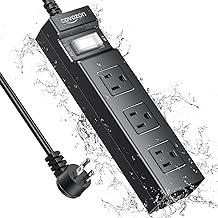 Photo 1 of Covozon Power Strip Surge Protector Waterproof, Fire-Resistance, Flat Outlet Extension Cord with USB Ports, Dorm Room Essentials, FCC UL Listed 6FT Black 3 outlets