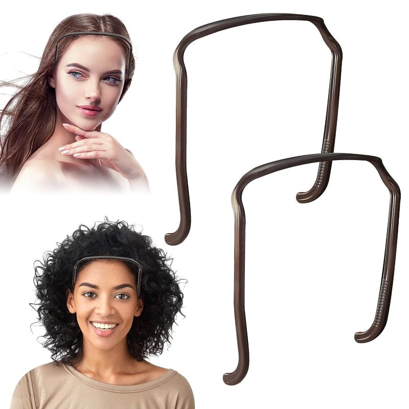 Photo 1 of 2 Pack Invisible Hair Hoop, Curly Thick Hair Large Headband, Sunglasses Shape Headband, Hair Blending, Hairstyle Fixing Tool for Curly Hair, DIY Curly Hair Accessories for Women Girls (BLACK)
