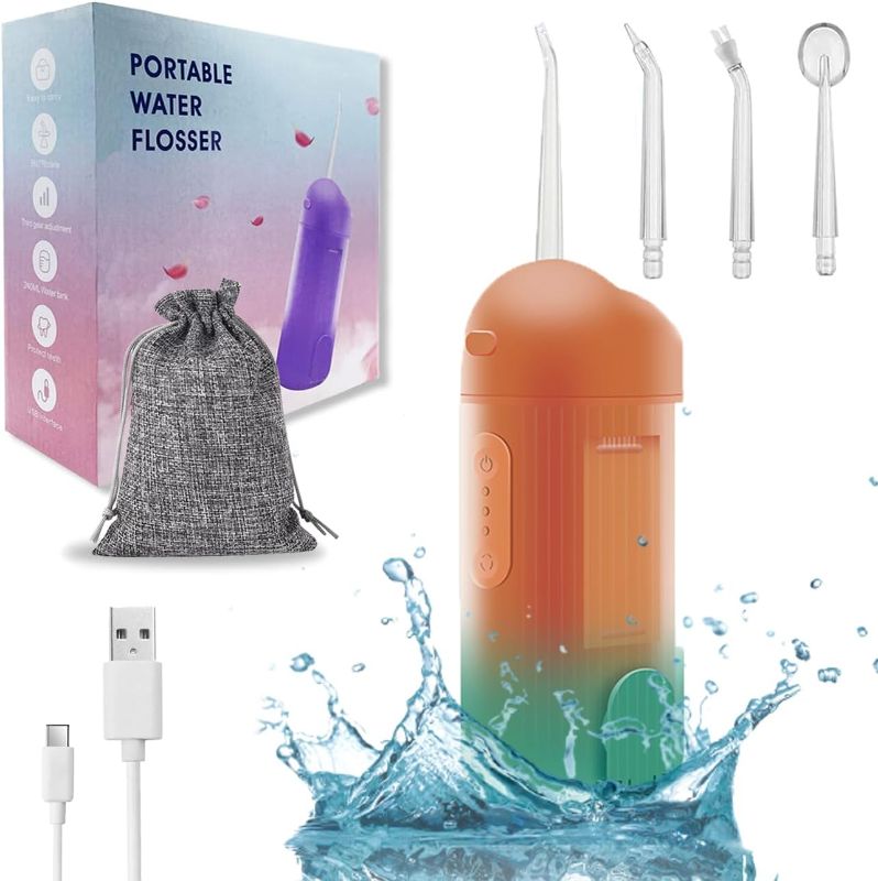 Photo 1 of LAMGUU Water Flosser Portable Cordless Mini for Teeth,Travel Water Flosser with Telescopic Water Reservoir Design, 360°Rotation Deeply Clean Water Flosser for Brace. IPX 7 Waterproof Water Pick