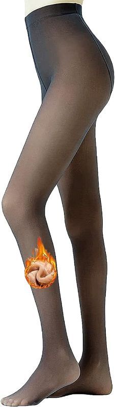 Photo 1 of GTTTOTBC Fleece Lined Tights Women, Fake Translucent Thermal Skin Colored Tights for Winter,Warm Pantyhose leggings Women