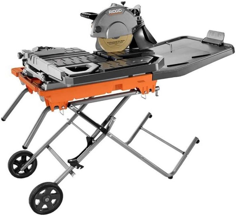 Photo 1 of 10 in. Wet Tile Saw with Stand