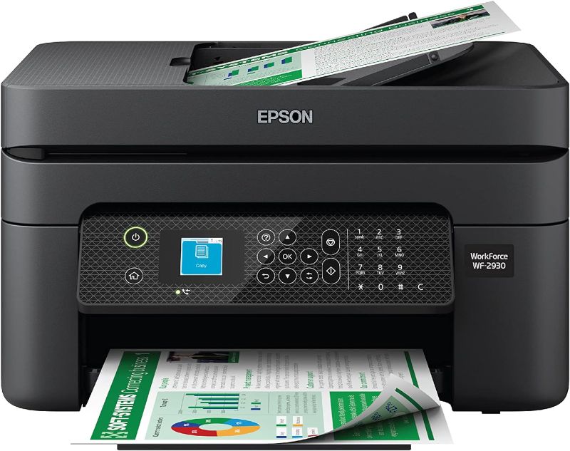 Photo 1 of Epson Workforce WF-2930 Wireless All-in-One Printer with Scan, Copy, Fax, Auto Document Feeder, Automatic 2-Sided Printing and 1.4" Color Display,Black
