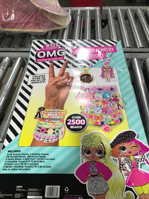 Photo 2 of L.O.L. Surprise! O.M.G. Double Feature Ultimate Jewelry Studio, Over 2500 Beads, Create 50+ Pieces of Jewelry Doll Charms, Alphabet Beads & Stickers, Bead Kit for Kids Ages 6, 7, 8, 9 LOL OMG Ultimate