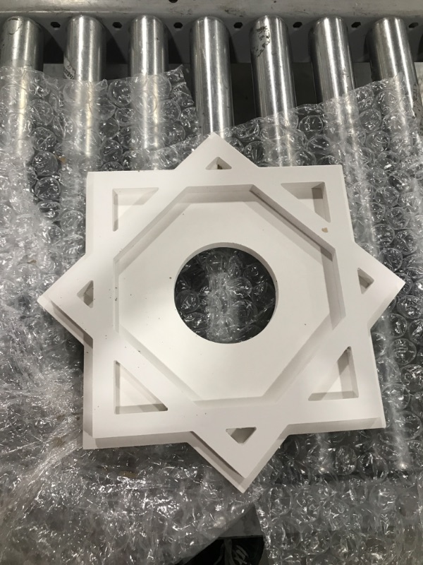 Photo 1 of 1 in. P X 7-3/4 in. C X 14 in. OD X 1 in. ID Axel Architectural Grade PVC Contemporary Ceiling Medallion