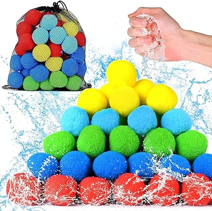 Photo 1 of 60 Pcs Reusable Water Balls, Fun Water Toys for Kids and Adults, Perfect for Outdoor Games and Activities, Great for Pool and Backyard Fun, Eco-Friendly Alternative to Water Balloons
