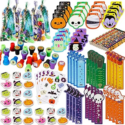 Photo 1 of DOCIEA 216 Pcs Assorted Halloween Party Favors Set for Kids, Halloween Trick or Treat Prizes Non Candy, Small Toys Classroom Prizes, Pinata Filler, Halloween Goodie Bag Stuffers Favors Toy Bulk