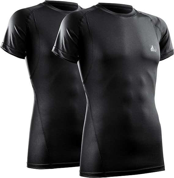 Photo 1 of [Size XL] Mens Compression Shirt Short Sleeve Dry-fit Athletic Base-Layer T-Shirt - 2 Pack