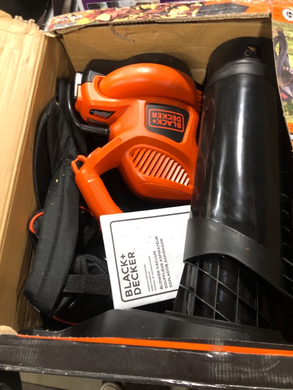 Photo 2 of BLACK+DECKER 3-in-1 Electric Leaf Blower, Leaf Vacuum, Mulcher (BEBL7000)