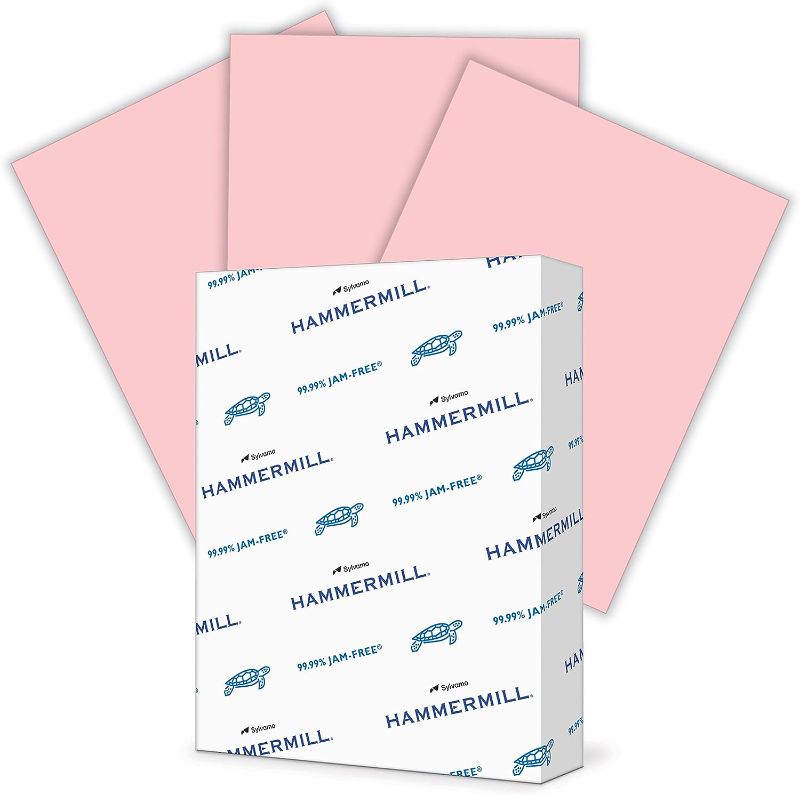 Photo 1 of Hammermill 103382 Recycled Colored Paper, 20Lb, 8-1/2 X 11, Pink, 500 Sheets/Ream