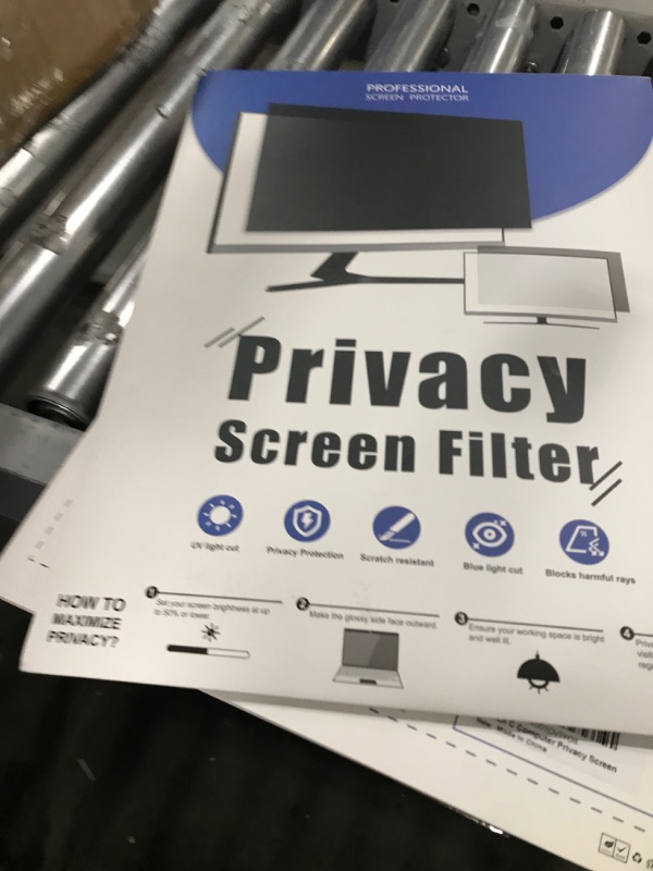Photo 2 of [2-Pack] 20 Inch Computer Privacy Screen Filter for 16:9 Widescreen Monitor, Removable Eye Protection Anti Glare Blue Light Filter Privacy Shield, Anti Scratch Anti Spy Screen Protector Film 20 In [2 PACK] 20'' Privacy Screen (16:9)