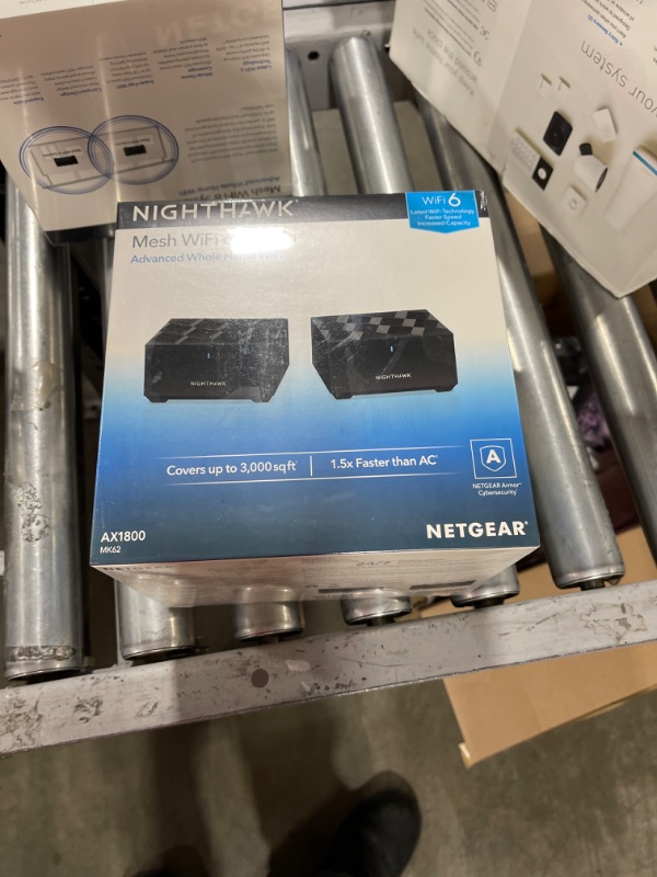 Photo 2 of NETGEAR Nighthawk Whole Home Mesh WiFi 6 System (MK62) - AX1800 router with 1 satellite extender, coverage up to 3,000 sq. ft. and 25+ devices Mesh WiFi 6 (2 Pack)